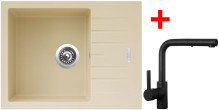 Sinks PERFECTO 650 Sahara + ENIGMA S Černá matná 